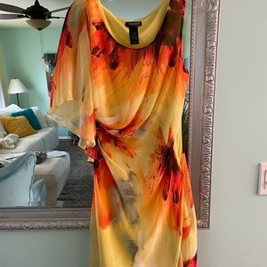 Vintage Tropical asymmetric cocktail dress size 2